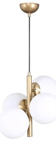 Висяща лампа със стъклен абажур в златисто и бяло ø 15 cm Forte - Squid Lighting