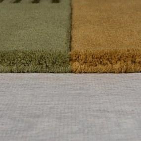 Зелен ръчно изработен вълнен килим 120x180 cm Lozenge – Flair Rugs