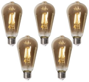 Комплект от 5 E27 димируеми LED крушки ST64 димно стъкло 5W 450 lm 2700K