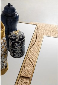 Конзолни маси в комплект 2 бр. със стъклен плот в златист цвят 33x104 cm Elenor – Bizzotto