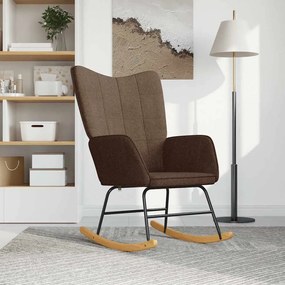 328010 vidaXL Люлеещ се стол, кафяв, текстил