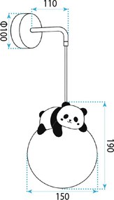 СТЕННА ЛАМПА АПЛИК PANDA G163-1W