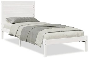 3309296 vidaXL Рамка за легло без матрак, бял, 90x210 см, масивна дървесина