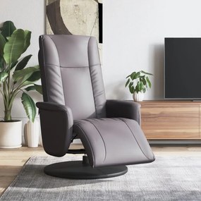 356507 vidaXL Наклоняем стол с поставка за крака, сив, изкуствена кожа