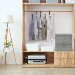 332915 vidaXL Кутии за съхранение, 2 бр, текстил, 50x30x25 см, сиви