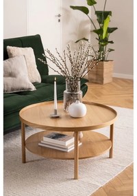 Кръгла масичка за кафе от декор от дъб в естествен цвят ø 80 cm Banbury – Actona