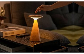 LED настолна лампа в естествен цвят с дървен абажур (височина 21 cm) Sylva – Gingko