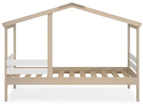 Бяло/естествено легло за къща от бор 90x190 cm Angel - Marckeric