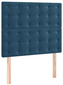 3116812 vidaXL Горна табла за легло, 2 бр, тъмносиня, 100x5x78/88 см, кадифе