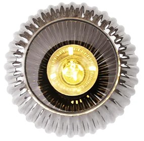 Таванна лампа в стил Арт Деко черна с опушено стъкло - Banci