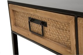 Черна/естествена метална маса за телевизор 95x38x38 cm Hanoi – Mauro Ferretti