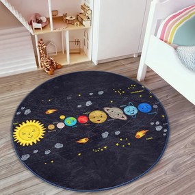 Черен детски килим ø 80 cm Comfort - Mila Home