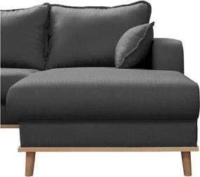 Тъмносив ъглов диван (десен ъгъл) Beata - Ropez