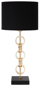 Настолна лампа в черно и златисто Glam , височина 54,5 cm Rings - Mauro Ferretti