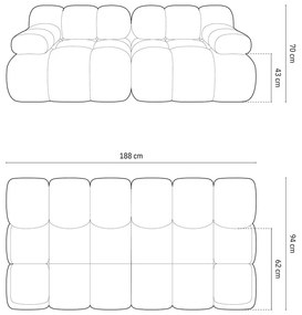 Зелен модулен диван от букле 188 cm Bellis – Micadoni Home