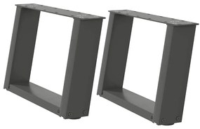 4012746 vidaXL Крака за масичка за кафе, U-образни, 2 бр., антрацит, 50x(30-31) см, стомана