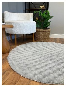 Сив кръгъл килим подходящ за пране ø 120 cm Bubbly – Oyo Concept