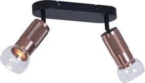 Заоблен таванен прожектор тъмен бронз 2 светлини регулируем - Veerle