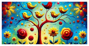 Картина на платно – Цветно дърво на живота