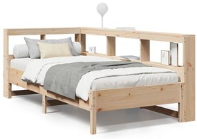 3324427 vidaXL Легло с рафтове за книги, без матрак, 100x200 см, бор масив