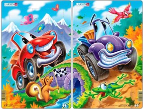 Larsen - Пъзел: Серия "Весели колички" – 12 части, среден