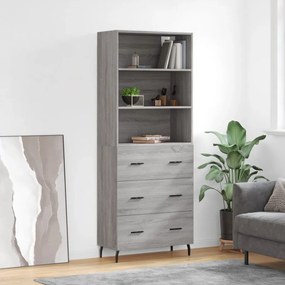 Sonata H Висок шкаф, сив сонома, 69,5x34x180 см, инженерно дърво