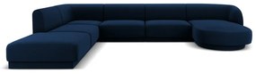 Ъглов диван от синьо кадифе (ляв ъгъл) Miley - Micadoni Home