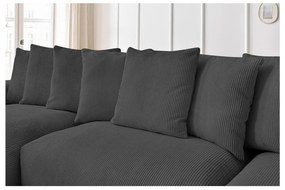 Сив ъглов диван от рипсено кадифе Voltaire – Bobochic Paris