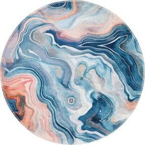 Синьо-розов кръгъл килим подходящ за пране ø 120 cm Colors of Joy – Vitaus