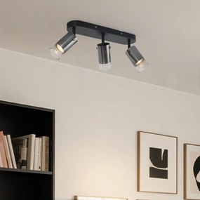 Модерен таванен прожектор Gunmetal 3-Lights въртящ се и регулируем - Drain