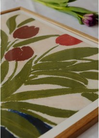 Постер 70x50 cm Tulips in a Blue Vase – Anine Cecilie Iversen – The Poster Club