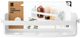 Бял самоносещ рафт за баня, изработен от рециклирана пластмаса Flex Adhesive - Umbra