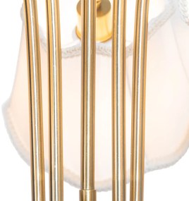 Класически висящ аплик месинг с бял абажур 5-светлина - Nona