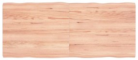 363966 vidaXL Плот за маса светлокафяв 140x60x(2-4) см обработен масивен дъб