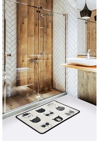 Черен-бежов килим за баня 40x60 cm Cutie – Foutastic