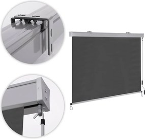 Вертикална тента за балкон 171 x 240 cm - засенчваща ролетна щора за балкон и тераса, сива