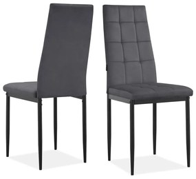 Антрацит кадифени трапезни столове в комплект от 2 бр. Becca – Støraa