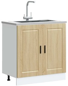 853930 vidaXL Шкаф за мивка, Porto, дъб сонома, 80x46x81,5см, инженерно дърво