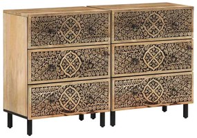 Sonata H Странични шкафове 2 бр 60x33x75 см манго масивно дърво