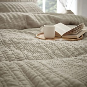 Бежово двойно удължено спално бельо 230x220 cm Tamba Stripe – Pineapple Elephant