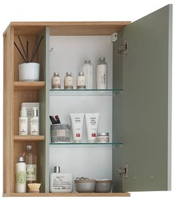 Зелен висящ шкаф за баня в дъб 51x75 cm Set 963 - Pelipal