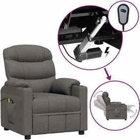 3143504 vidaXL Електрически масажен стол, тъмносив, текстил