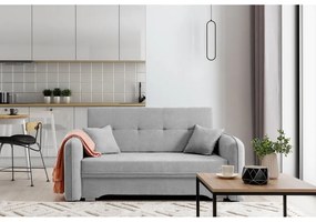 Светлосив шенилов разтегателен диван с място за съхранение 155 cm Laine – ELTAP