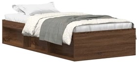 3203830 vidaXL Рамка за легло, Кафяв дъб, 90x200 см