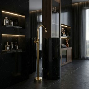 Подов смесител за мивка Rea Lungo Gold