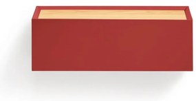 Червено висящо нощно шкафче с дъбов плот Arista – Teulat