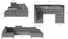 Ъглов диван Galeano-Right-White-Gray