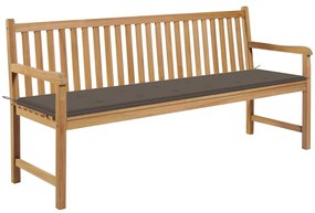 3062792 vidaXL Градинска пейка с шалте таупе, 175 см, тик масив