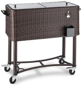 Blumfeldt Springbreak, количка за напитки, охладителна количка за тераси, 80 l, ратанов дизайн