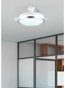 Бяло/в сребрист цвят LED осветително тяло за таван Lindberg – Trio